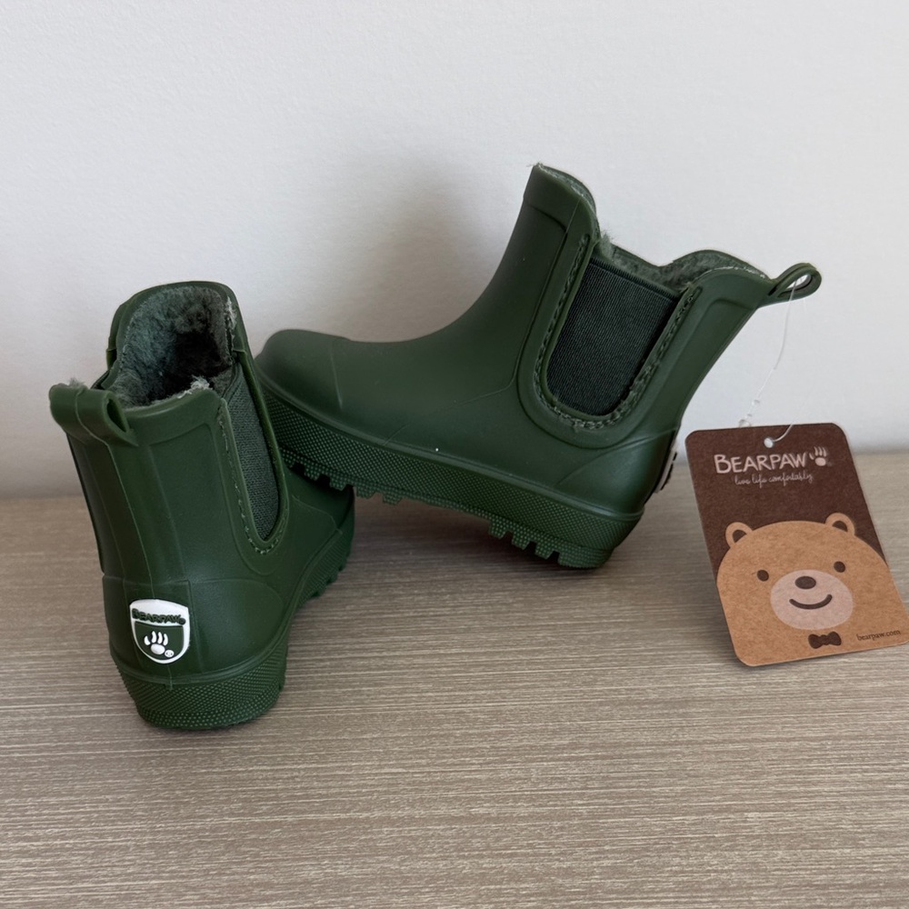 BearPaw Kids Forest Green Rain Boots